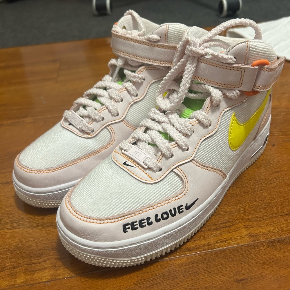 Brand New Pink Feel Love High Top Nike Air Force 1